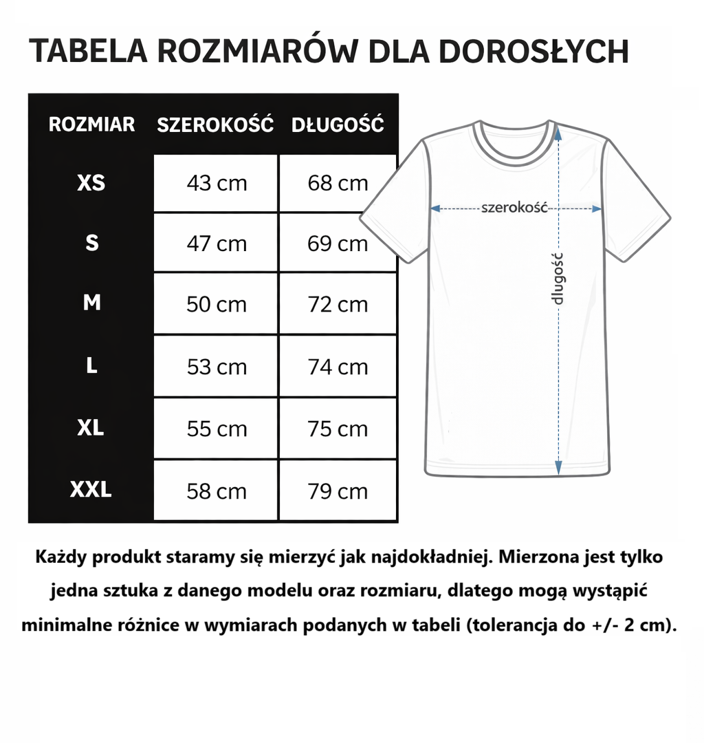 rozmiary dla dorosłych 2